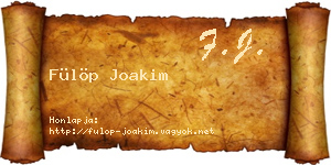 Fülöp Joakim névjegykártya